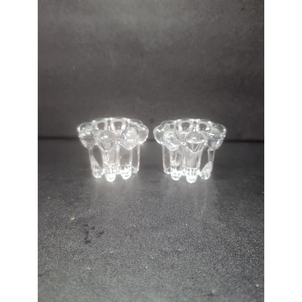 Reims Bubble Glass Candle Votive Set, Clear Glass Holders, Candlelight, Set of 2